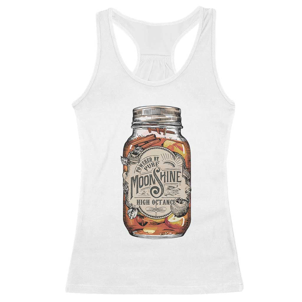Drinking Powered By Pure Moonshine Racerback Tank Top TS09 White Print Your Wear