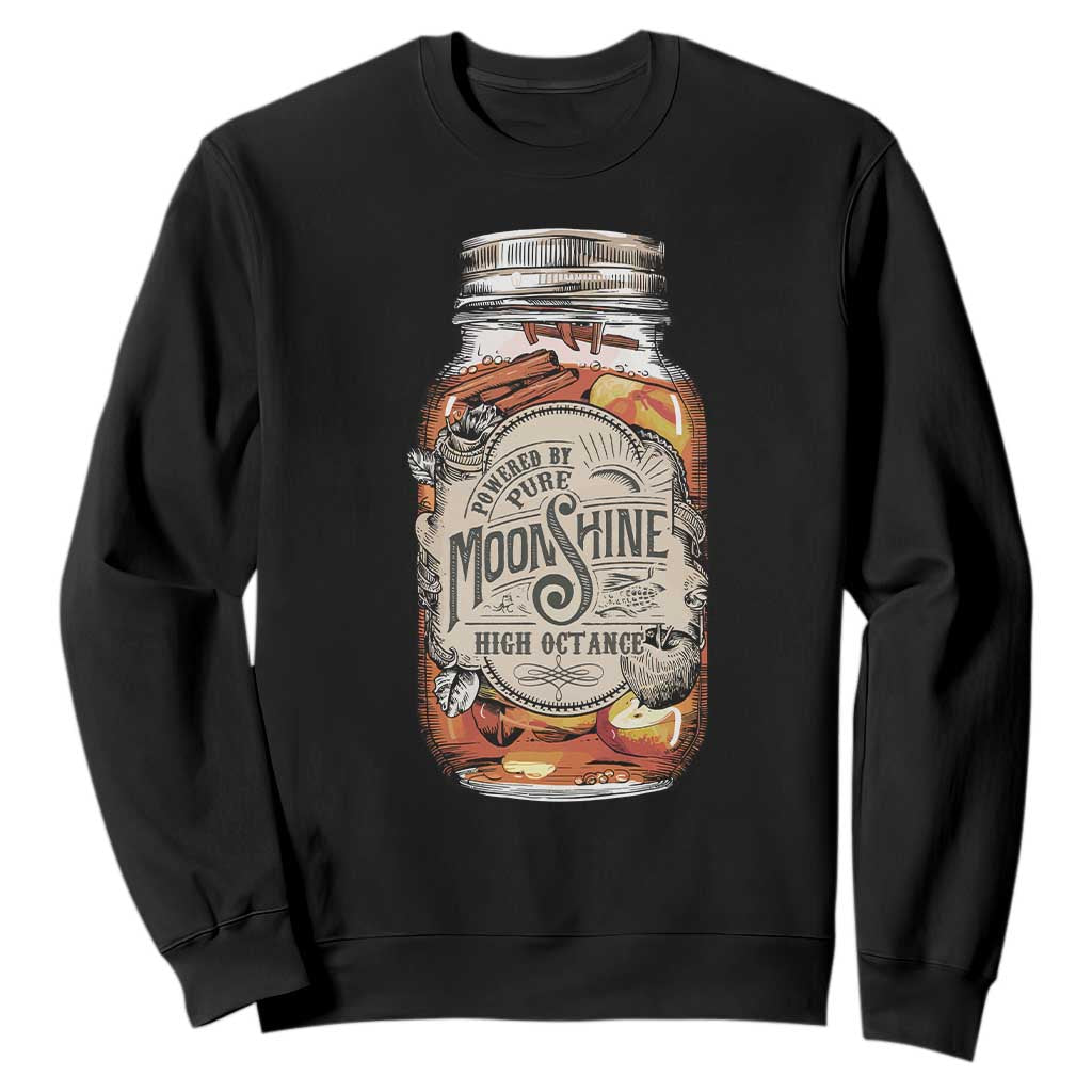 Drinking Powered By Pure Moonshine Sweatshirt TS09 Black Print Your Wear