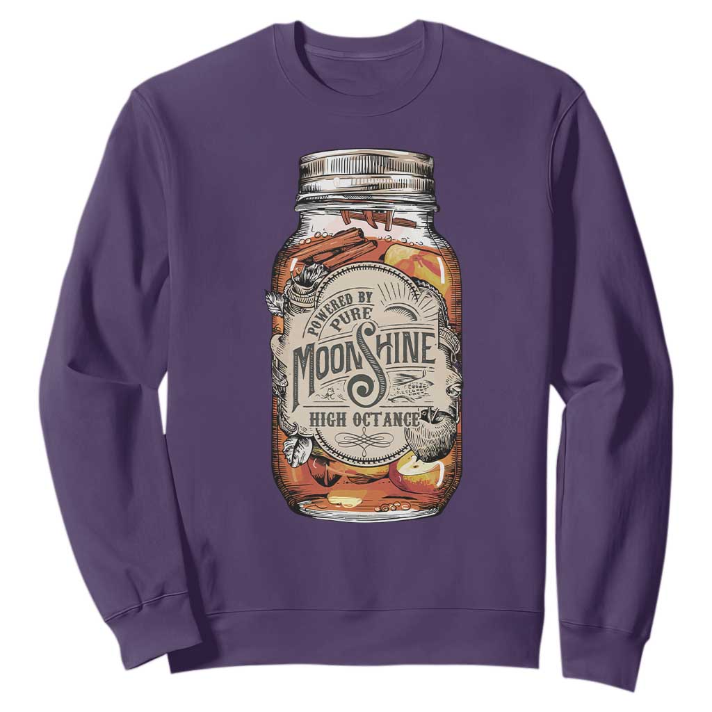 Drinking Powered By Pure Moonshine Sweatshirt TS09 Purple Print Your Wear