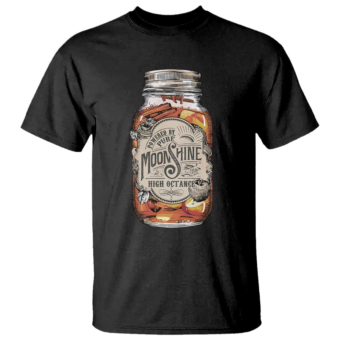 Drinking Powered By Pure Moonshine T Shirt TS09 Black Print Your Wear