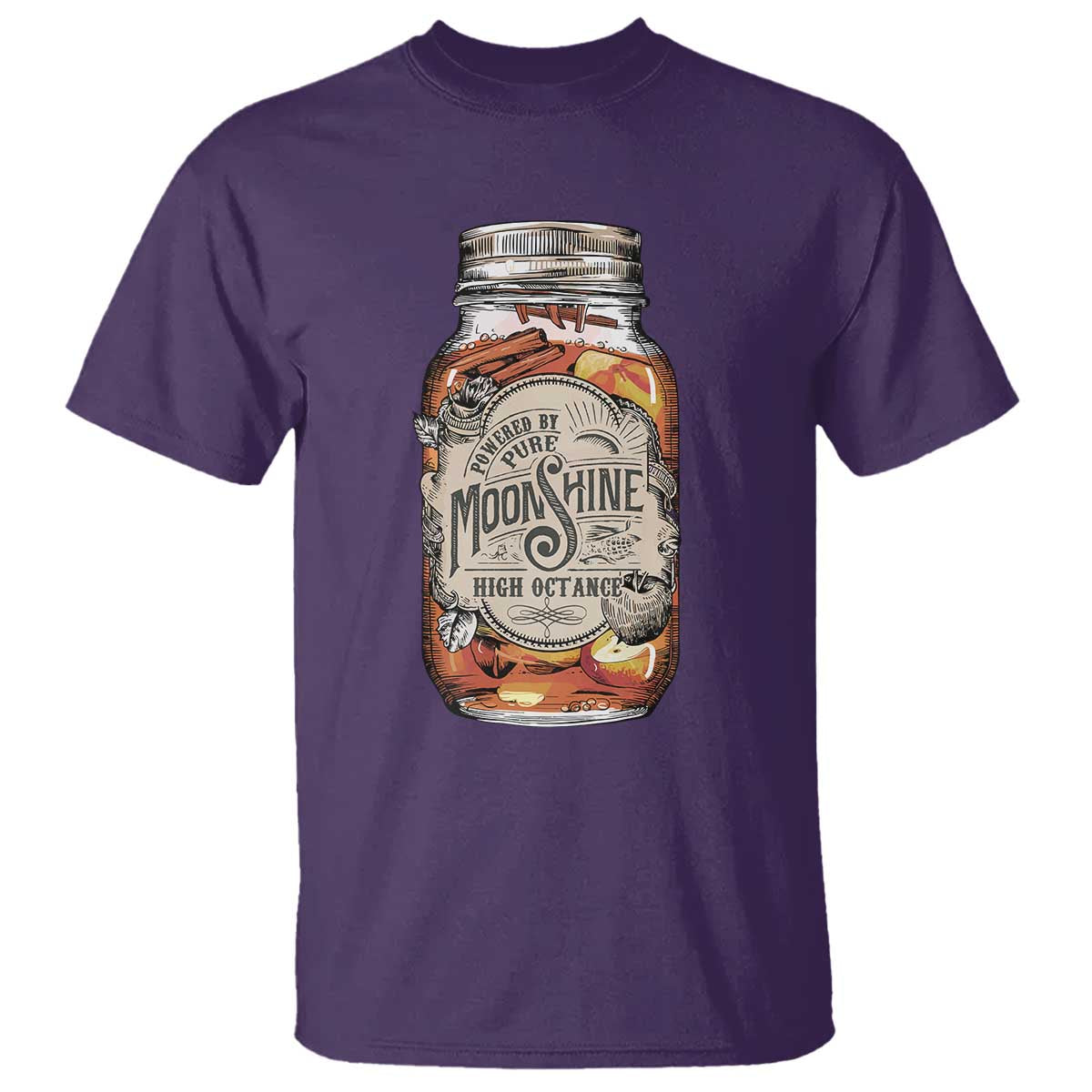 Drinking Powered By Pure Moonshine T Shirt TS09 Purple Print Your Wear