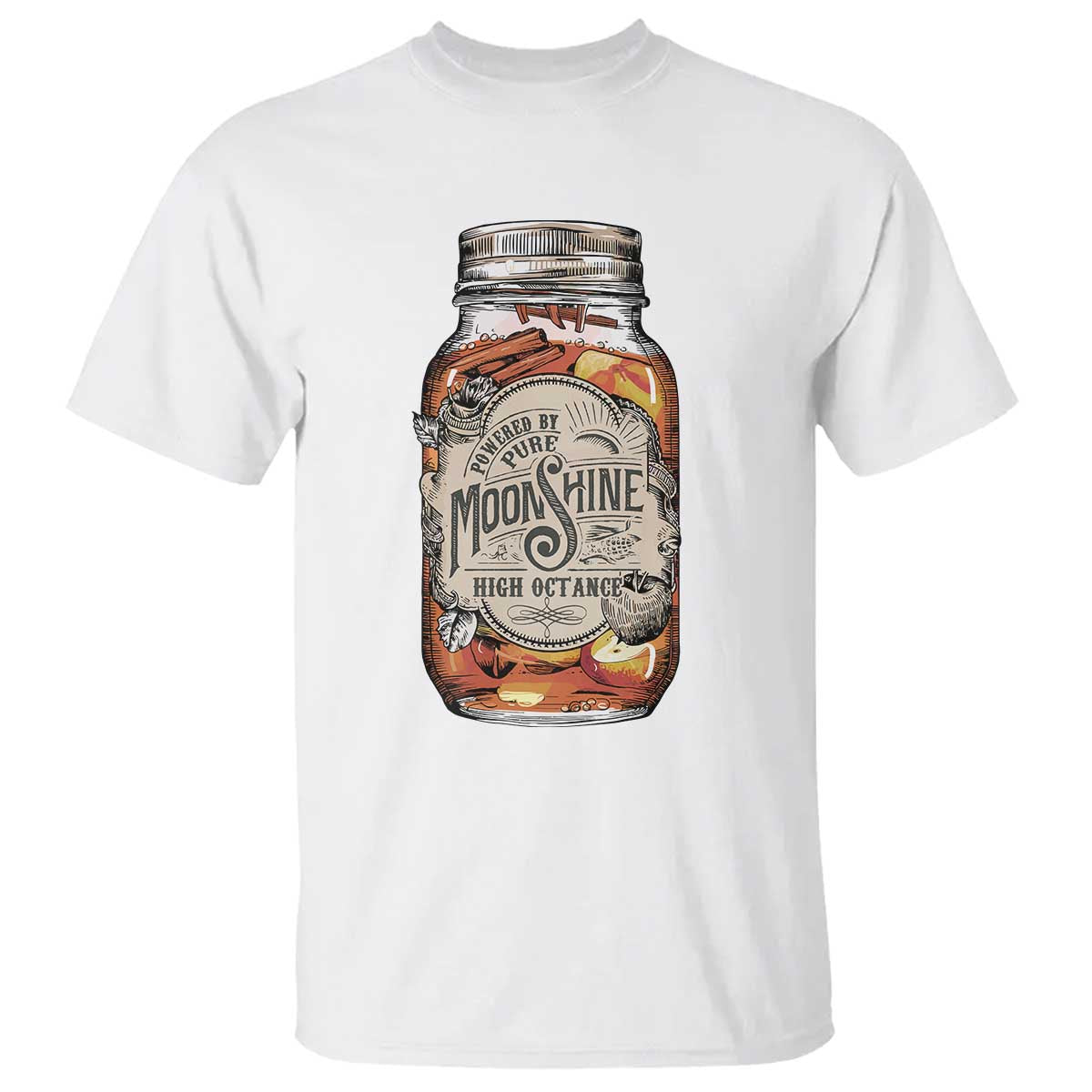 Drinking Powered By Pure Moonshine T Shirt TS09 White Print Your Wear