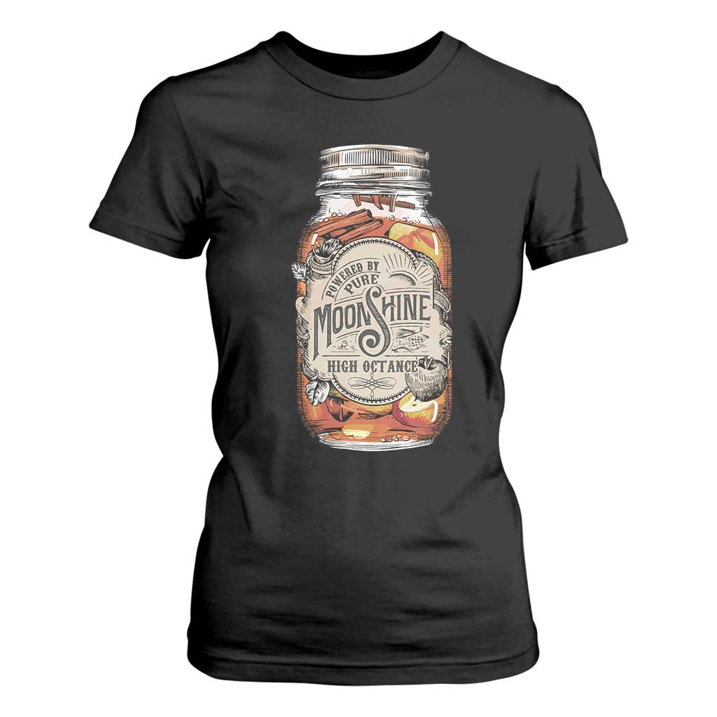 Drinking Powered By Pure Moonshine T Shirt For Women TS09 Black Print Your Wear