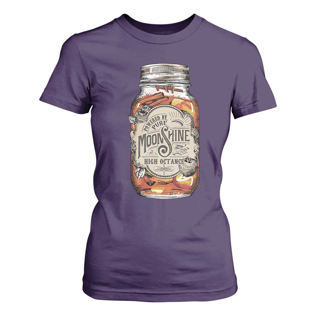 Drinking Powered By Pure Moonshine T Shirt For Women TS09 Purple Print Your Wear