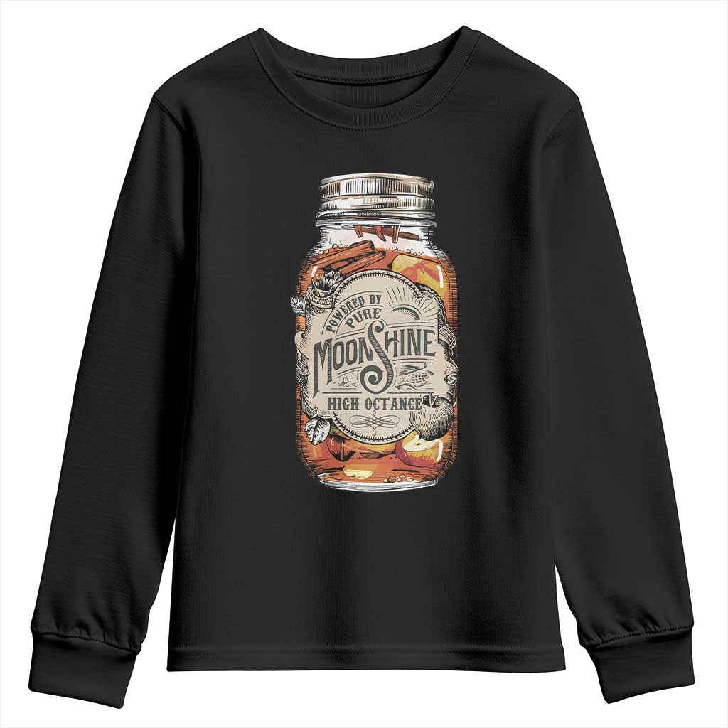 Drinking Powered By Pure Moonshine Youth Sweatshirt TS09 Black Print Your Wear