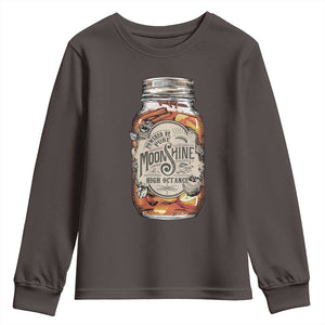 Drinking Powered By Pure Moonshine Youth Sweatshirt TS09 Dark Chocolate Print Your Wear