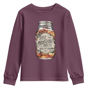 Drinking Powered By Pure Moonshine Youth Sweatshirt TS09 Maroon Print Your Wear