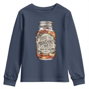 Drinking Powered By Pure Moonshine Youth Sweatshirt TS09 Navy Print Your Wear