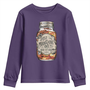 Drinking Powered By Pure Moonshine Youth Sweatshirt TS09 Purple Print Your Wear
