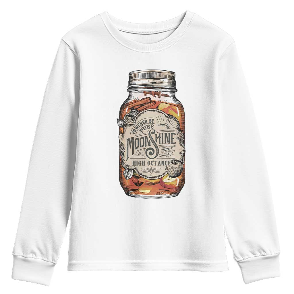 Drinking Powered By Pure Moonshine Youth Sweatshirt TS09 White Print Your Wear