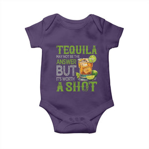 Tequila Lover Baby Onesie May Not Be The Answer But It's Worth A Shot Drinking TS09 Purple Print Your Wear