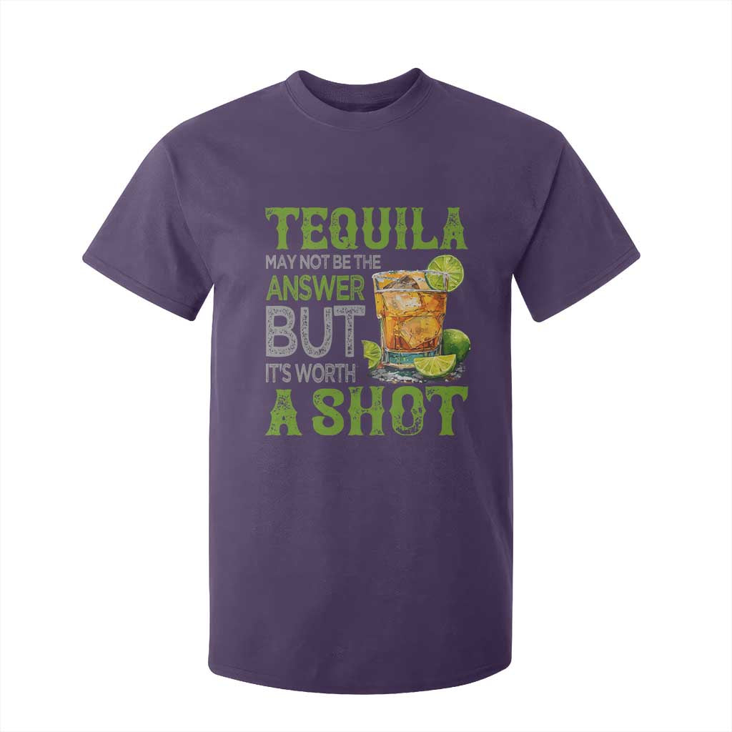 Tequila Lover T Shirt For Kid May Not Be The Answer But It's Worth A Shot Drinking TS09 Purple Print Your Wear