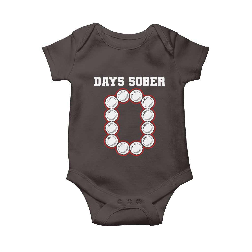 Funny Drinking Baby Onesie 0 Days Sober TS09 Dark Chocolate Print Your Wear
