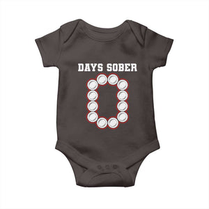 Funny Drinking Baby Onesie 0 Days Sober TS09 Dark Chocolate Print Your Wear