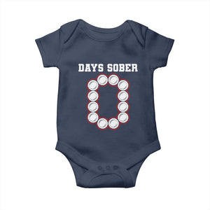 Funny Drinking Baby Onesie 0 Days Sober TS09 Navy Print Your Wear