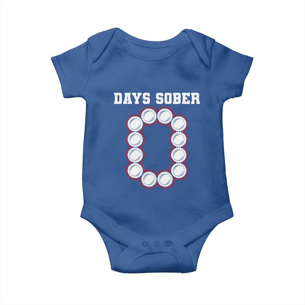 Funny Drinking Baby Onesie 0 Days Sober TS09 Royal Blue Print Your Wear