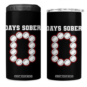 Funny Drinking 4 in 1 Can Cooler Tumbler 0 Days Sober TS09 One Size: 16 oz Black Print Your Wear