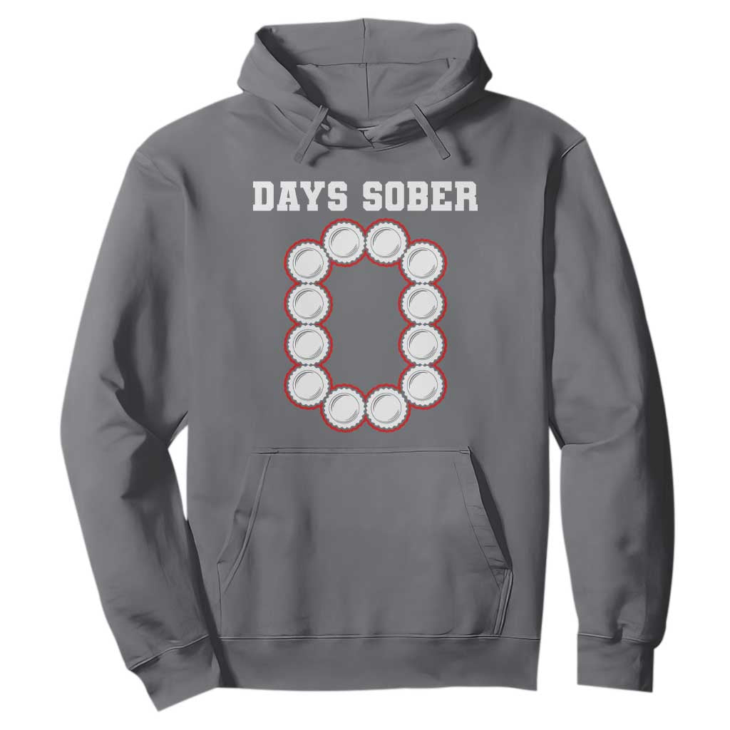 Funny Drinking Hoodie 0 Days Sober TS09 Charcoal Print Your Wear