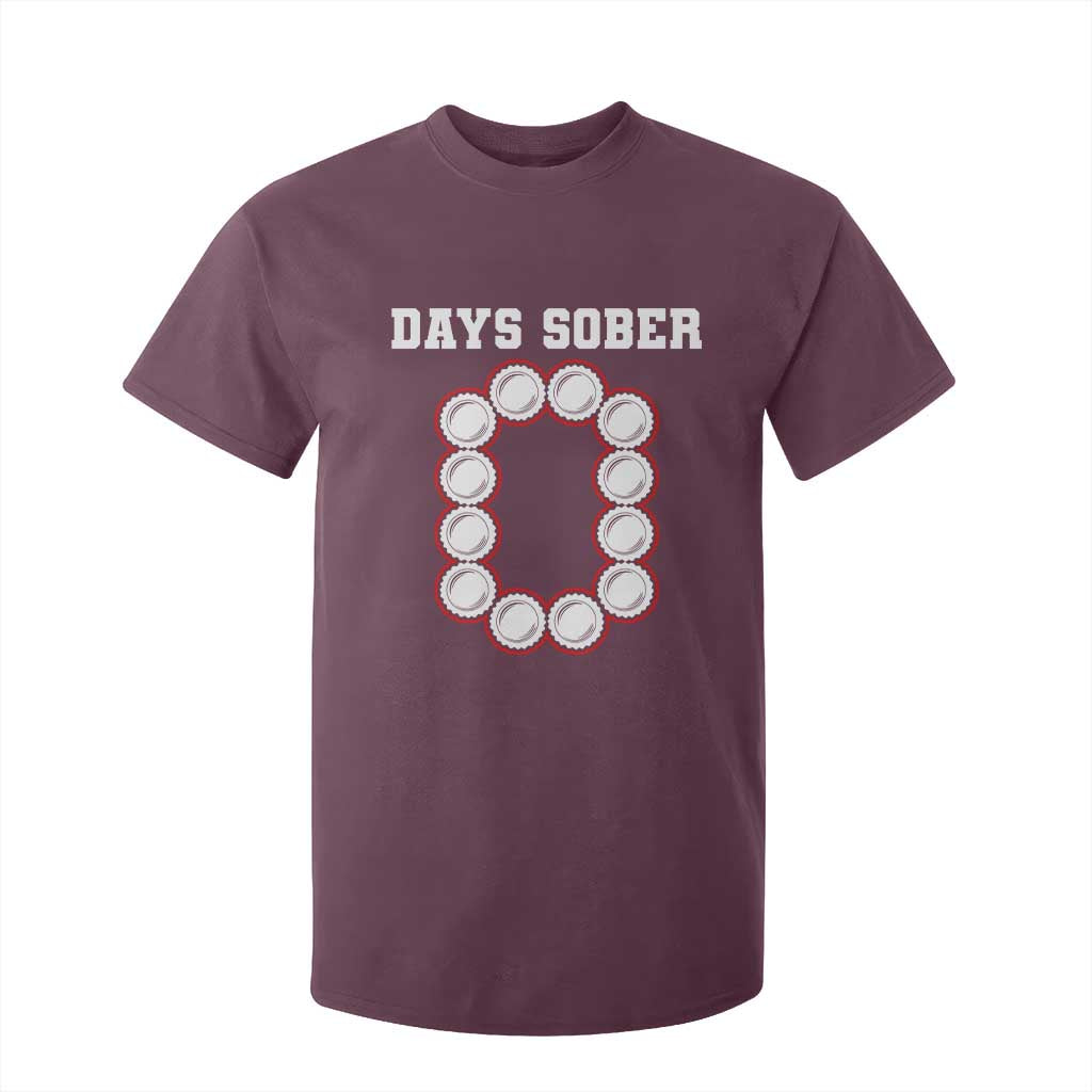 Funny Drinking T Shirt For Kid 0 Days Sober TS09 Maroon Print Your Wear