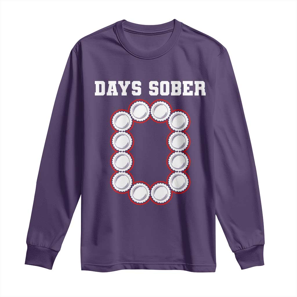 Funny Drinking Long Sleeve Shirt 0 Days Sober TS09 Purple Print Your Wear