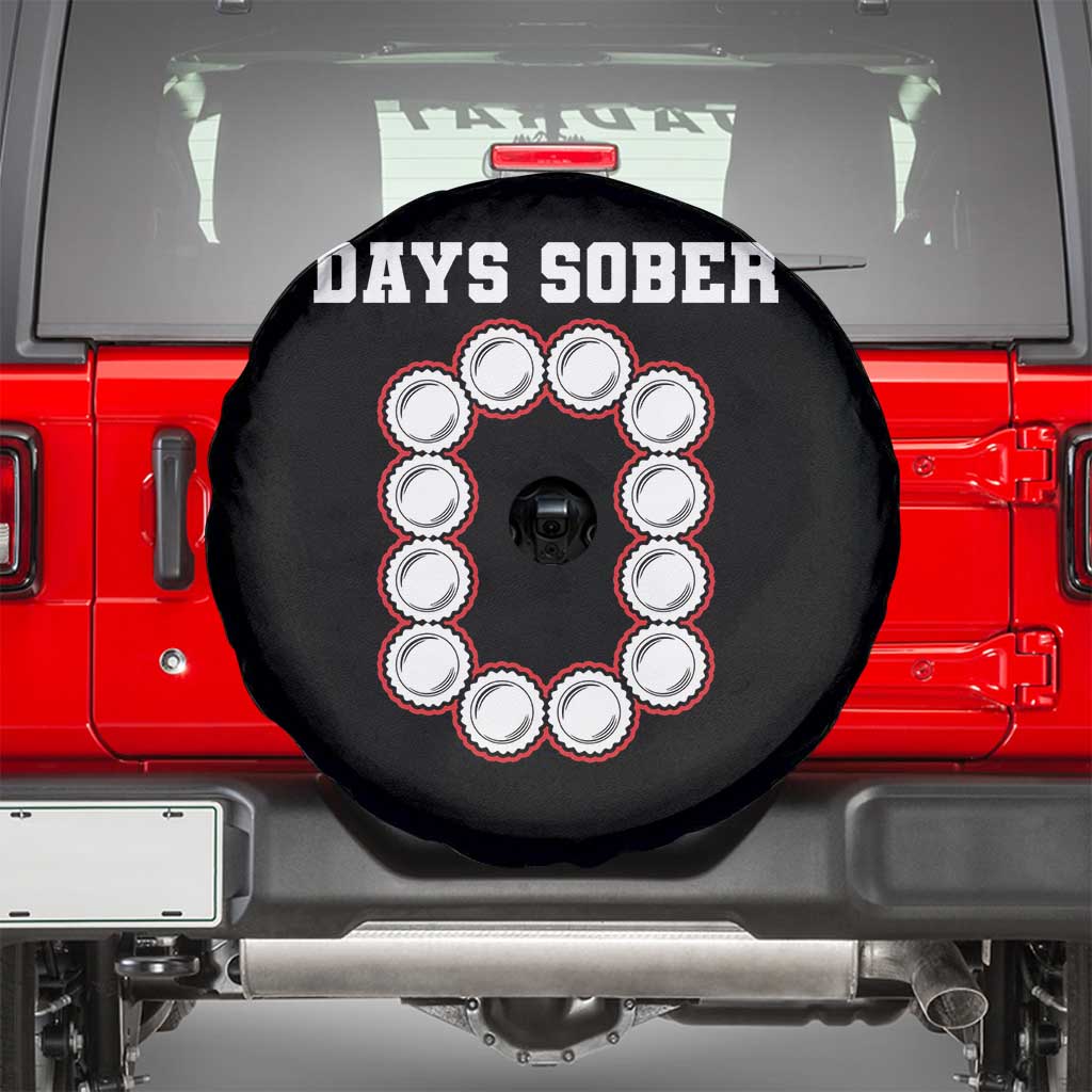 Funny Drinking Spare Tire Cover 0 Days Sober TS09 Black Print Your Wear