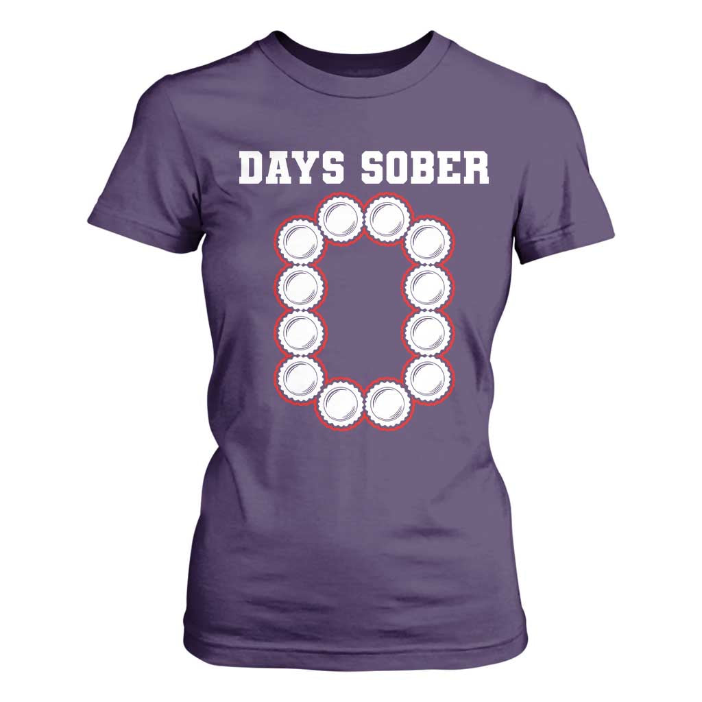 Funny Drinking T Shirt For Women 0 Days Sober TS09 Purple Print Your Wear