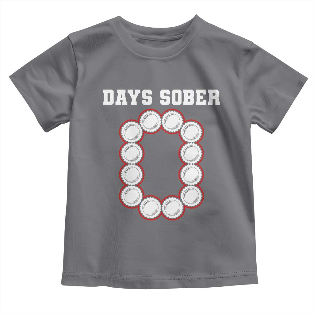 Funny Drinking Toddler T Shirt 0 Days Sober TS09 Charcoal Print Your Wear