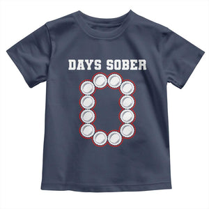 Funny Drinking Toddler T Shirt 0 Days Sober TS09 Navy Print Your Wear