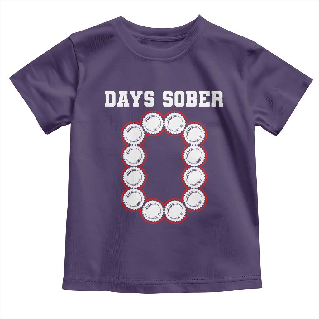 Funny Drinking Toddler T Shirt 0 Days Sober TS09 Purple Print Your Wear