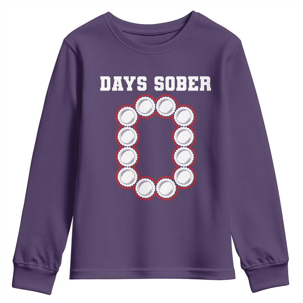 Funny Drinking Youth Sweatshirt 0 Days Sober TS09 Purple Print Your Wear