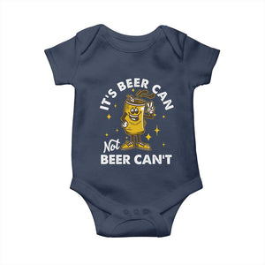 Funny Drinking Baby Onesie It's Beer Can Not Beer Can't TS09 Navy Print Your Wear