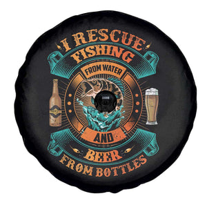 Funny Fishing Drinking Spare Tire Cover I Rescue Fish From Water And Beer From Bottles TS09 Print Your Wear