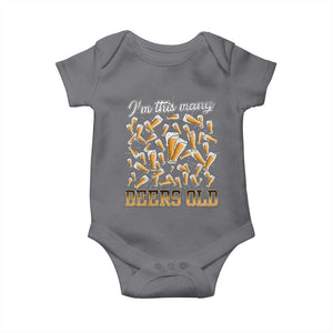 Funny Beer Lover 50th Birthday Baby Onesie I'm This Many Beers Old TS09 Charcoal Print Your Wear