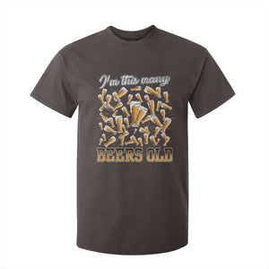 Funny Beer Lover 50th Birthday T Shirt For Kid I'm This Many Beers Old TS09 Dark Chocolate Print Your Wear