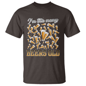 Funny Beer Lover 50th Birthday T Shirt I'm This Many Beers Old TS09 Dark Chocolate Print Your Wear