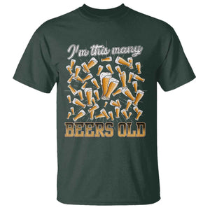 Funny Beer Lover 50th Birthday T Shirt I'm This Many Beers Old TS09 Dark Forest Green Print Your Wear