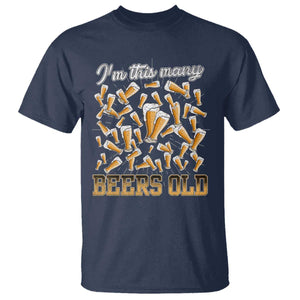 Funny Beer Lover 50th Birthday T Shirt I'm This Many Beers Old TS09 Navy Print Your Wear