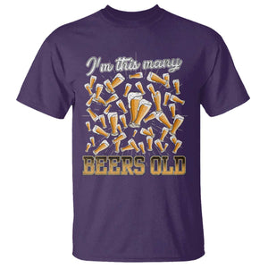 Funny Beer Lover 50th Birthday T Shirt I'm This Many Beers Old TS09 Purple Print Your Wear