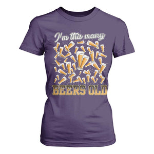 Funny Beer Lover 50th Birthday T Shirt For Women I'm This Many Beers Old TS09 Purple Print Your Wear