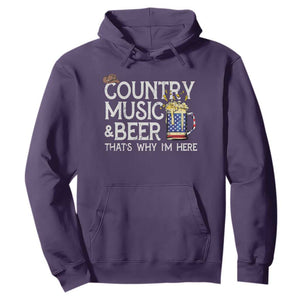 Funny Country Music And Beer Hoodie That's Why I'm Here TS09 Purple Print Your Wear