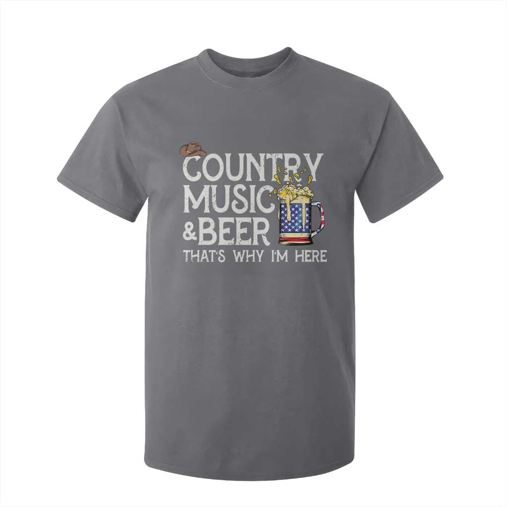 Funny Country Music And Beer T Shirt For Kid That's Why I'm Here TS09 Charcoal Print Your Wear