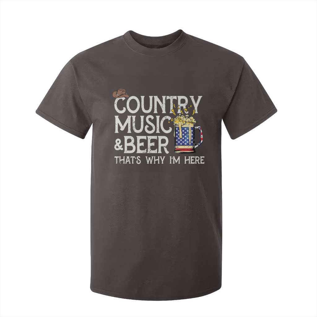 Funny Country Music And Beer T Shirt For Kid That's Why I'm Here TS09 Dark Chocolate Print Your Wear