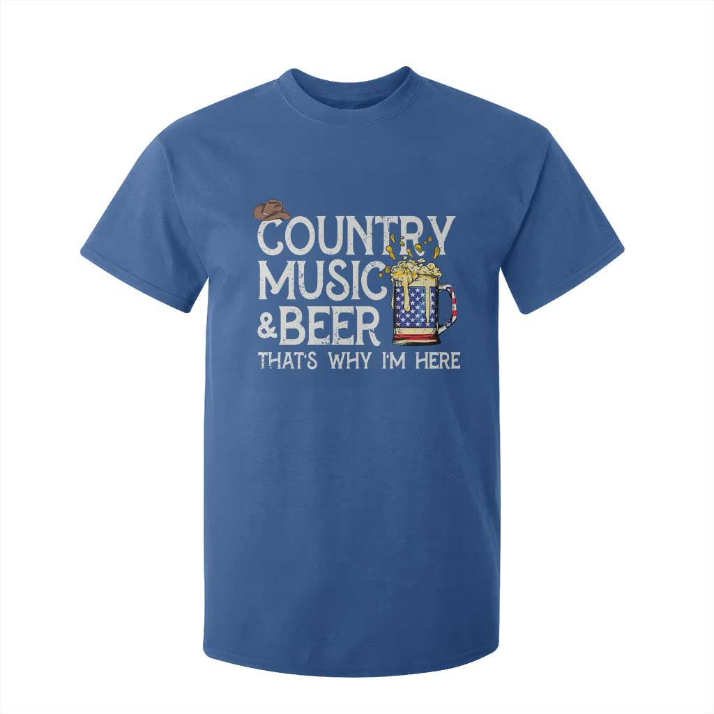 Funny Country Music And Beer T Shirt For Kid That's Why I'm Here TS09 Royal Blue Print Your Wear