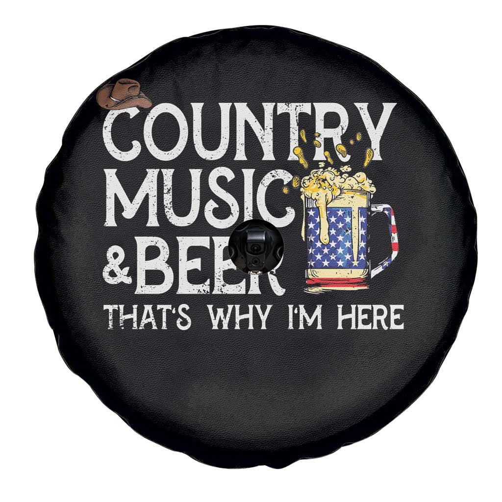 Funny Country Music And Beer Spare Tire Cover That's Why I'm Here TS09 Print Your Wear