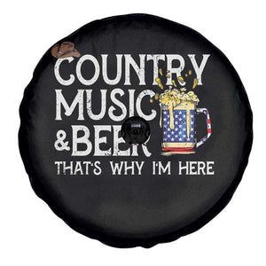 Funny Country Music And Beer Spare Tire Cover That's Why I'm Here TS09 Print Your Wear