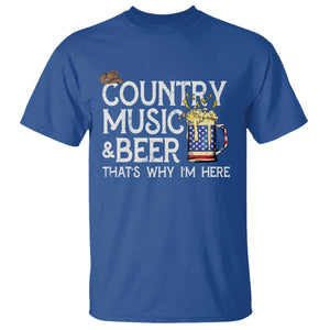 Funny Country Music And Beer T Shirt That's Why I'm Here TS09 Royal Blue Print Your Wear