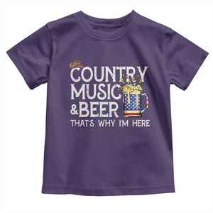 Funny Country Music And Beer Toddler T Shirt That's Why I'm Here TS09 Purple Print Your Wear