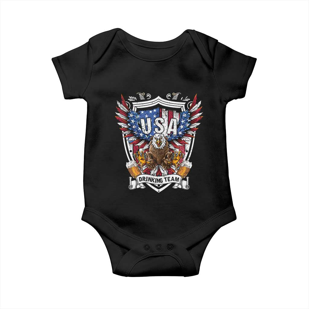 USA Drinking Team Baby Onesie TS09 Black Print Your Wear