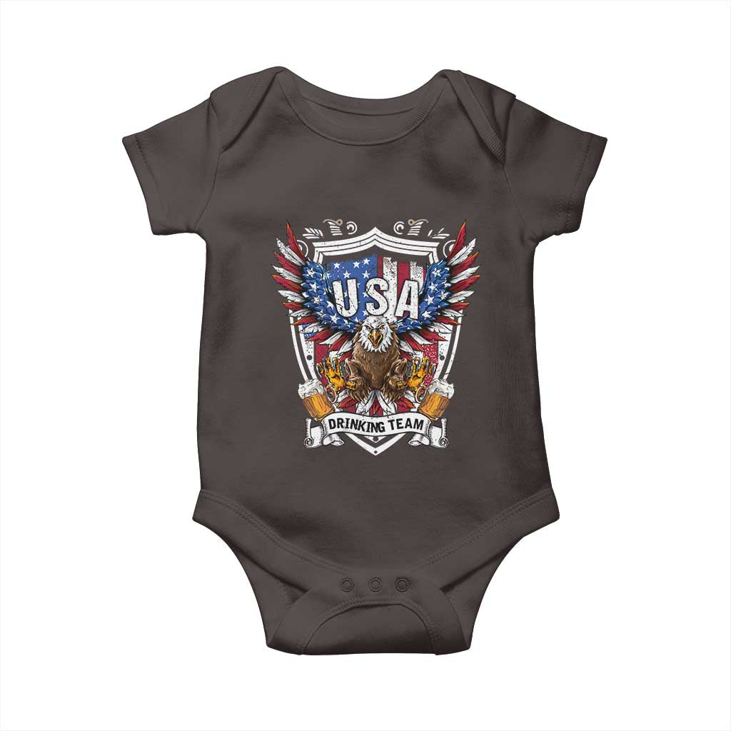 USA Drinking Team Baby Onesie TS09 Dark Chocolate Print Your Wear