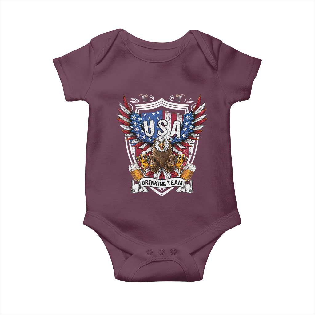 USA Drinking Team Baby Onesie TS09 Maroon Print Your Wear